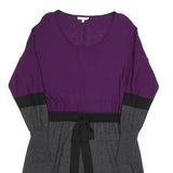PAULE KA Womens Purple & Grey Wool Blend Day Dress Knit Long Sleeve XL