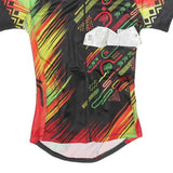 Mens Black & Red Graphic Cycling T-Shirt S Short Sleeve Zip Neck Pocket Sports