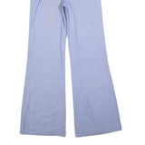 Womens Light Blue Cotton Blend Regular Fit Wide-Leg Trousers W28 L32 Zip Closure