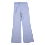 Womens Light Blue Cotton Blend Regular Fit Wide-Leg Trousers W28 L32 Zip Closure