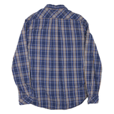 NAPAPIJRI Mens Blue & Brown Check Shirt L Button-Down Long Sleeve Cotton Blend