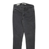 LEVI'S Womens Black Slim Skinny Denim Medium W25 L28 Zip Cotton Blend Jeans