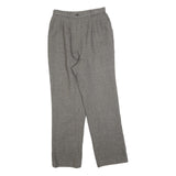 Womens Grey Regular Fit Straight Trousers W25 L27 Elastic Waist Zip Closure