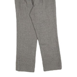 Womens Grey Regular Fit Straight Trousers W25 L27 Elastic Waist Zip Closure