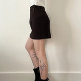 Try Me Mini Skirt - 26W UK 6 Brown Polyester Blend