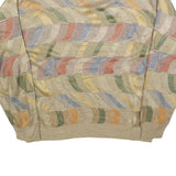 TRAVEL SMITH Mens Beige Multi Patterned Crew Neck Basic Knit Jumper L Acrylic