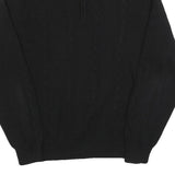 CALVIN KLEIN Mens Black Cotton Patterned Pullover Quarter Zip Jumper XL Stylish