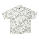 ARIZONA JEAN COMPANY Mens White & Grey Tropical Print Shirt M Casual Summer