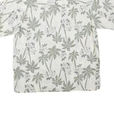 ARIZONA JEAN COMPANY Mens White & Grey Tropical Print Shirt M Casual Summer