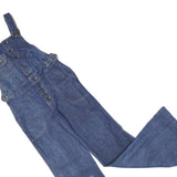 FADED GLORY Womens Blue Denim Dungarees Loose Cotton Blend XXS W28 L34 Floral