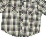 WRANGLER Mens Green & White Plaid Shirt 2XL Cotton Blend Casual Short Sleeve