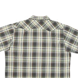 WRANGLER Mens Green & White Plaid Shirt 2XL Cotton Blend Casual Short Sleeve