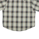 WRANGLER Mens Green & White Plaid Shirt 2XL Cotton Blend Casual Short Sleeve
