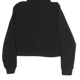 FILA Womens Black Cotton Hoodie S Sherpa Lined Drawstring Hood Pullover