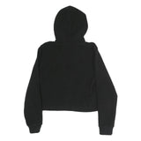 FILA Womens Black Cotton Hoodie S Sherpa Lined Drawstring Hood Pullover