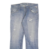 OKAY JEANS Mens Jeans Blue Relaxed Straight Denim Light W38 L32 Casual Wear