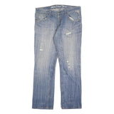 OKAY JEANS Mens Jeans Blue Relaxed Straight Denim Light W38 L32 Casual Wear