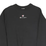 CHAMPION Mens Black Crew Neck XS Cotton Blend Pullover Sweatshirt Embroidered
