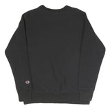 CHAMPION Mens Black Crew Neck XS Cotton Blend Pullover Sweatshirt Embroidered