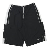NIKE Mens Black & White Cargo Shorts M W27 Lightweight Sport Casual