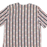 CHRISTIE JILL Womens White Blue & Red Printed Short Sleeve V-Neck Top M Stylish