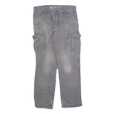 CARHARTT Mens Cotton Blend Grey Relaxed Cargo Trousers W31 L30 Workwear