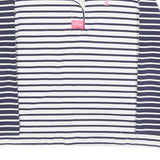 JOULES Womens Navy & White Stripe Contrast Collar L Sweatshirt Cotton Blend
