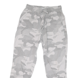 HOLLISTEER Mens Cotton Blend Grey Camo Regular Drawstring Trousers W28 L25