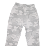 HOLLISTEER Mens Cotton Blend Grey Camo Regular Drawstring Trousers W28 L25