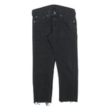 LEVI'S 511 Slim Mens Black Slim Skinny Denim Medium W30 L25 Raw Edge