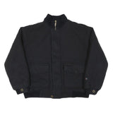 BISON CLUB Mens Black Wool Blend Bomber Jacket L Zip Closure Plain Classic Fit