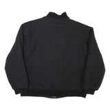 BISON CLUB Mens Black Wool Blend Bomber Jacket L Zip Closure Plain Classic Fit