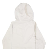 NIKE Womens White Pullover Hooded Hoodie M Cotton Blend Zip Up Casual