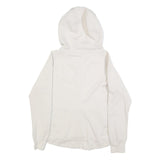 NIKE Womens White Pullover Hooded Hoodie M Cotton Blend Zip Up Casual