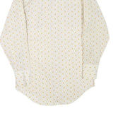 Mens Cream Shirt Cotton Blend M Patterned Classic Fit Long Sleeve Button Closure