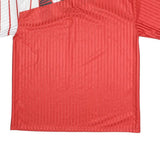 REEBOK Mens Red & White Short Sleeve Geometric Polo Shirt XL Polyester Sports