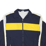 CRANE Mens Navy & Yellow Colourblock Jacket L Polyester Blend Zip Casual