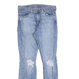 LEVI'S 511 Slim Mens Jeans Blue Slim Skinny Denim Light W32 L30 Distressed