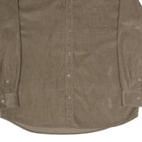 SCANDIA WOODS Mens Brown Button-Down Corduroy Shirt L Casual Cotton Blend