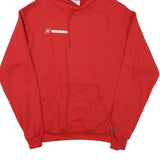 CHAMPION Mens Red Hoodie M Redbird Print Pullover Cotton Blend Casual