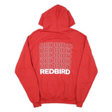 CHAMPION Mens Red Hoodie M Redbird Print Pullover Cotton Blend Casual