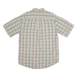 CARHARTT Mens Beige & Blue Check Shirt L Cotton Blend Casual Workwear Short