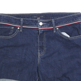 TOMMY HILFIGER Womens Shorts Blue Denim Casual M W34 Rolled Hem