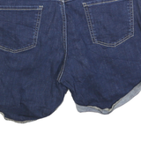 TOMMY HILFIGER Womens Shorts Blue Denim Casual M W34 Rolled Hem