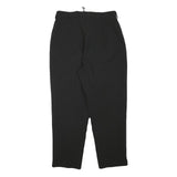 DEVILLE Womens Black Pinstripe Relaxed Straight Trousers W28 L24 Polyester Zip