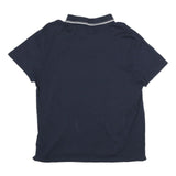 CALVIN KLEIN Mens Navy Blue Cotton Polo Shirt XL CK Logo Short Sleeve Basic