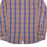 PIERRE CARDIN Mens Blue & Brown Check Shirt XL Modern Fit Casual Long Sleeve
