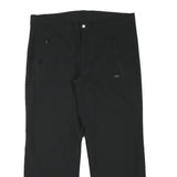 NRG Mens Black Regular Straight Trousers W36 L28 Zip Closure Polyester Blend