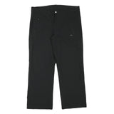 NRG Mens Black Regular Straight Trousers W36 L28 Zip Closure Polyester Blend