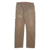 DICKIES Mens Regular Fit Straight Leg Denim Brown W34 L32 Workwear Cotton Blend